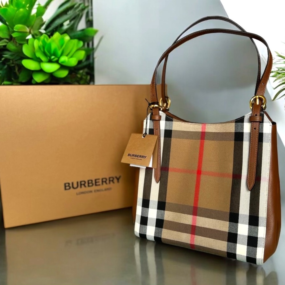 Burberry Canterby Canvas Shoulder Tote Bag